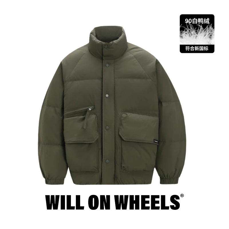 【驾驶日轻量羽绒夹克】秋冬款保暖羽绒服外套白鸭绒蓬松造型感男