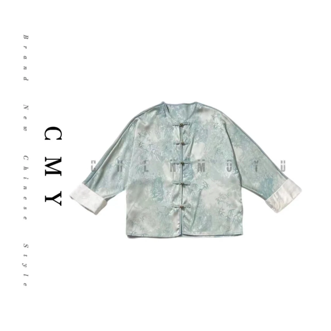 【汉韵青】-杭州品质新中式中国风上衣女外套-104007