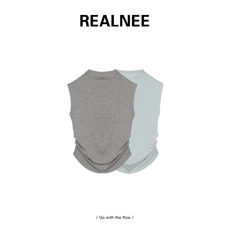 REALNEE【时尚玩家】兰精莱赛尔极简背心云柔感显瘦搭配刚需03504