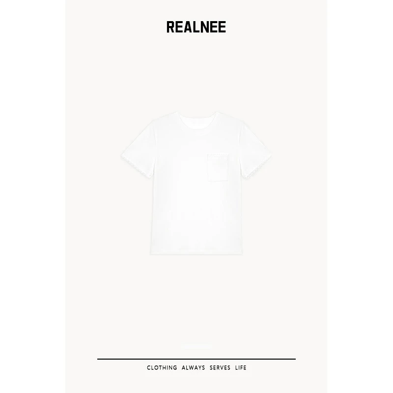 REALNEE【假日Tee】稀有匹马棉极简T恤质感舒适搭配刚需03253