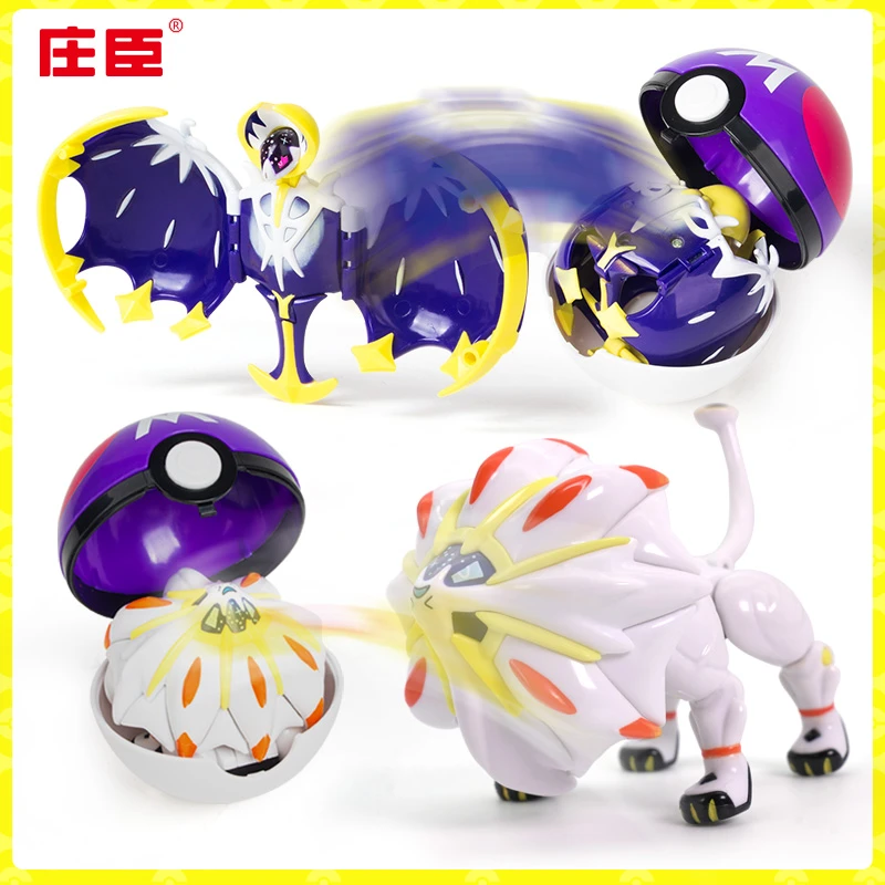 正版庄臣旋转变形宝可梦球玩具套装礼盒折叠手办比卡丘盲盒摆件