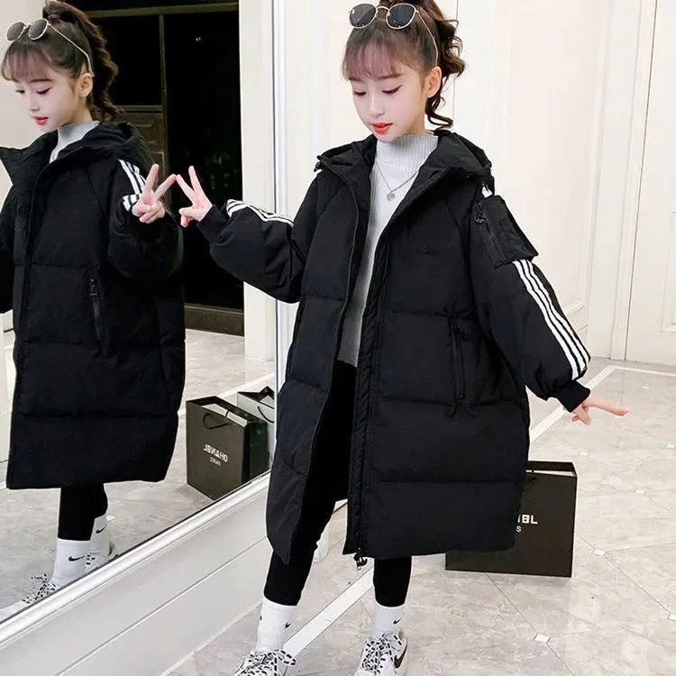 雅鹿儿童羽绒服2023新款冬装男女童洋气中长款中大童宝宝加厚羽绒