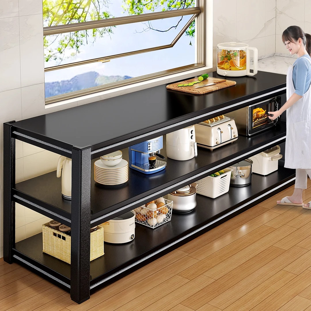 厨房置物架落地多层微波炉可调节收纳架多功能环保储物架家用橱柜