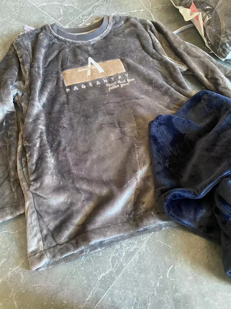 男士睡衣珊瑚绒秋冬加绒加厚保暖春秋青年法兰绒家居服套装