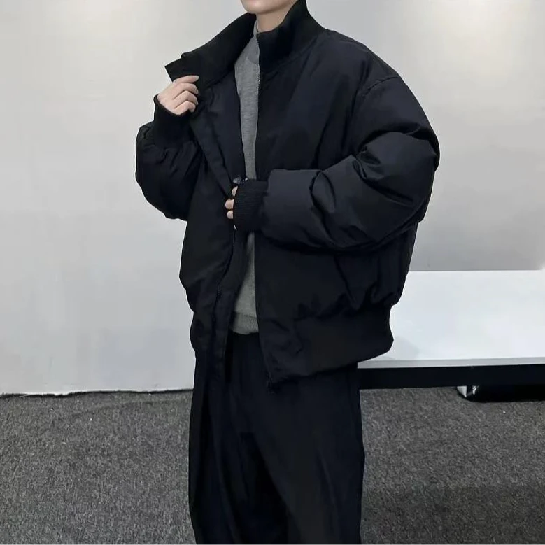 美式cleanfit外套男冬季廓形飞行夹克棉服高级感痞帅短款立领棉衣