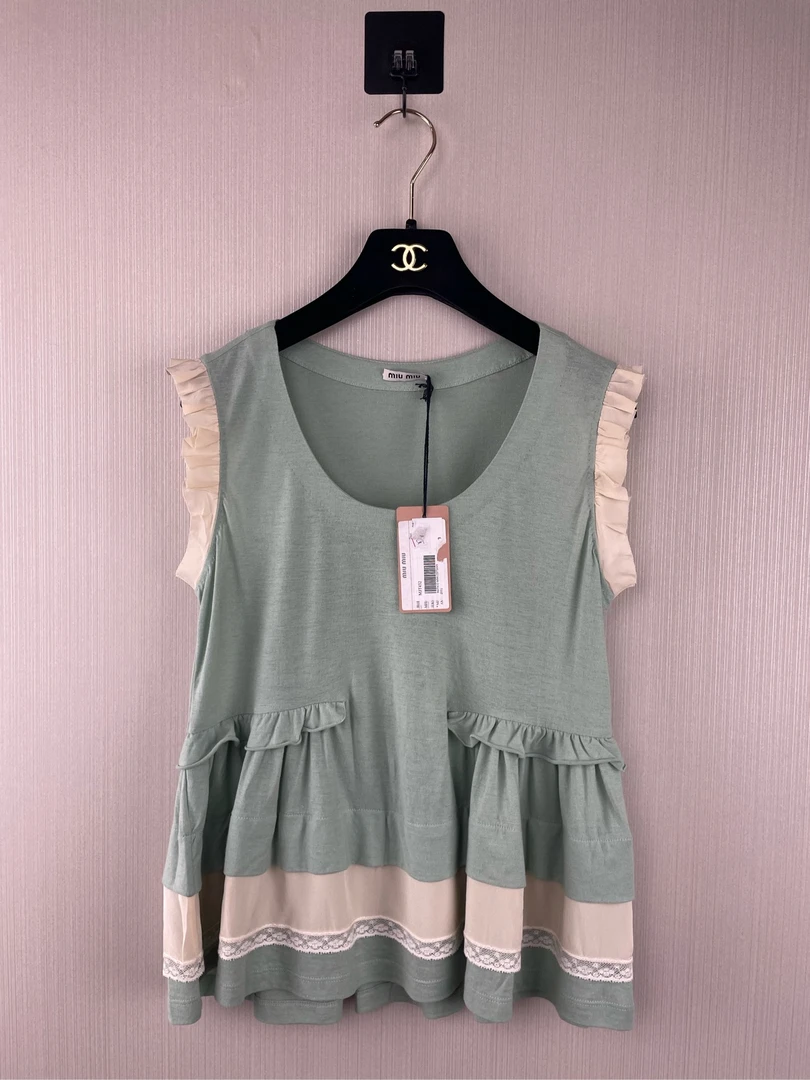 全新带吊牌 MiuMiu/缪缪 蕾丝小裙子背心/XS码/ZG00451