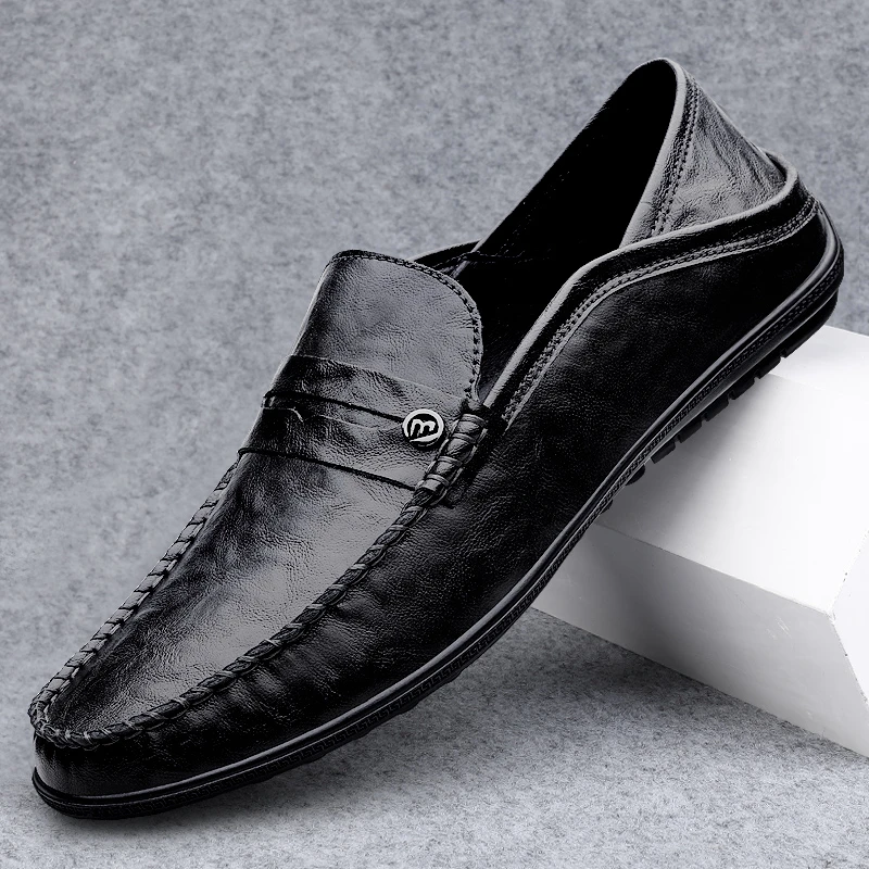 豆豆鞋男2025春季新款轻便透气软底休闲鞋男士英伦潮流懒人驾车鞋