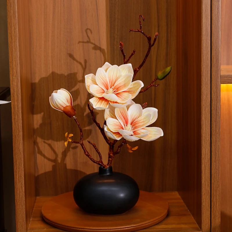 玉兰高档保湿工艺套装客厅餐厅装饰客厅仿真仿真客厅装饰品摆件