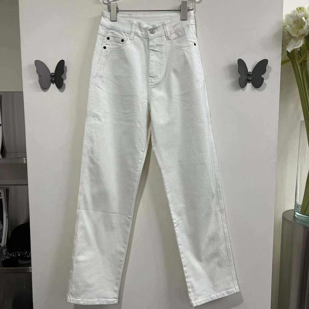 【柏卉服饰】白色净版直筒裤