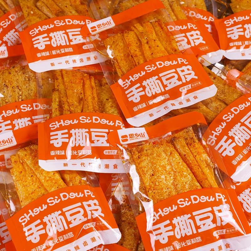 思乡山香辣豆卷网红豆皮辣条湖南特产怀旧零食小卖部麻辣小吃