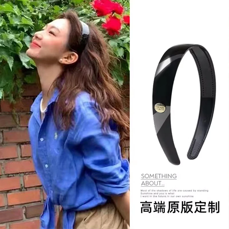 韩国fever同款小金标亚克力发箍2025爆款洋气高级感简约百搭头箍