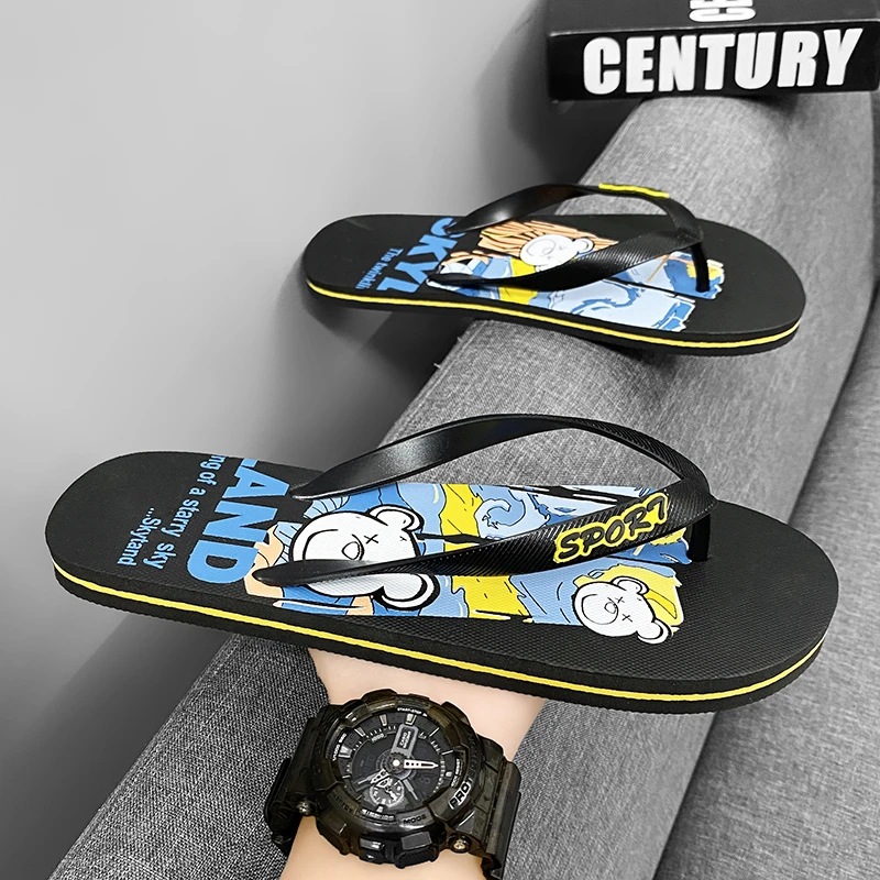 拖鞋人字拖男士外穿夹脚拖鞋沙滩鞋夏季休闲防滑户外休闲个性浴室