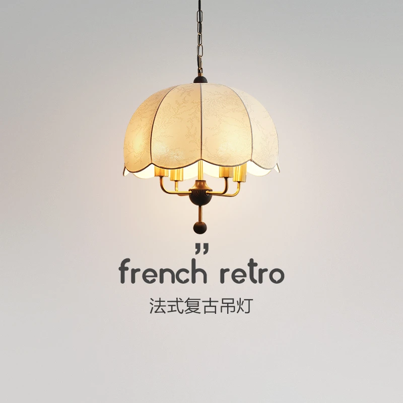 法式复古吊灯中古风卧室主灯圆形餐厅吊灯创意个性国风禅意书房灯