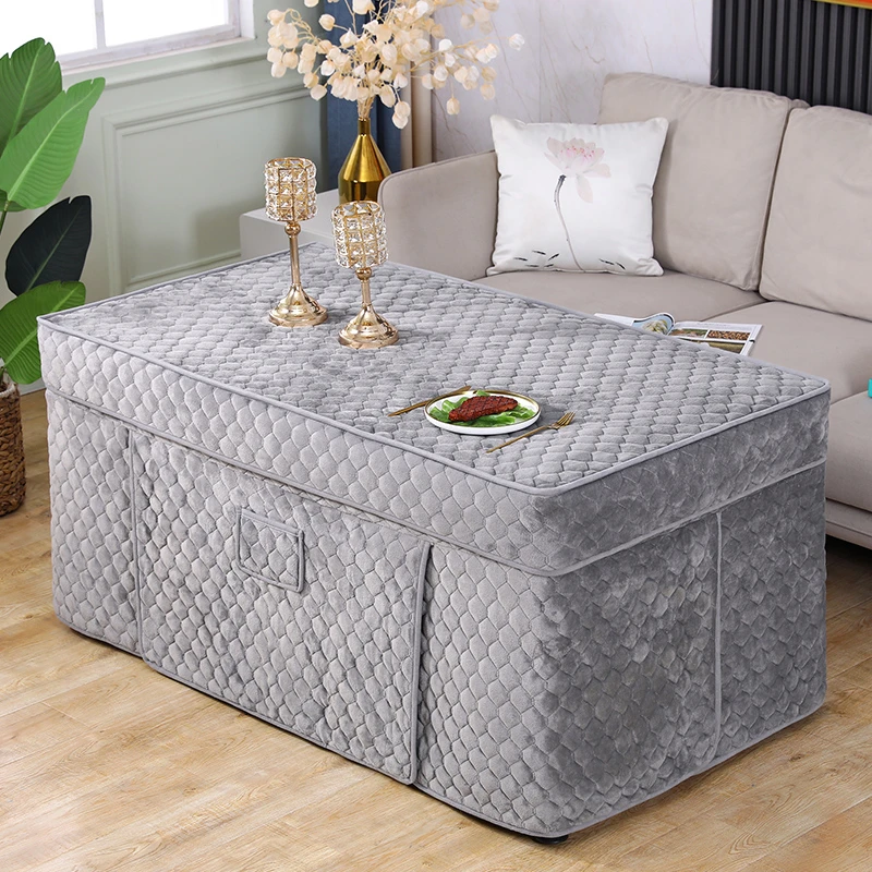 电炉罩烤火罩长方形茶几罩套取暖桌罩加厚双面绒烤火被新款布罩