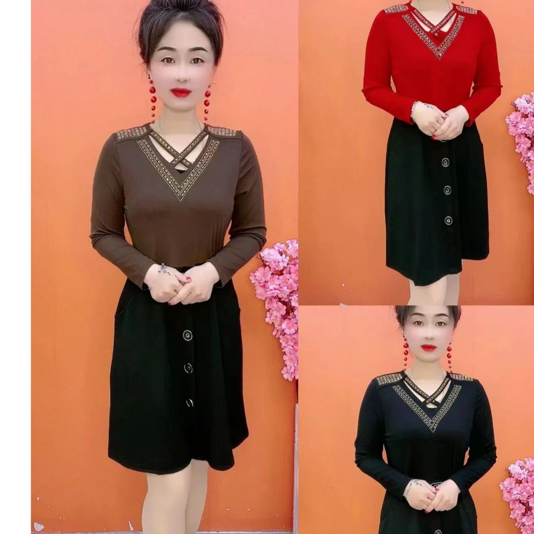 新款时尚高端加钻连衣裙