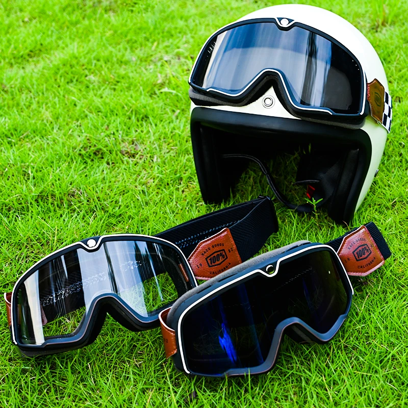 摩托车防风镜眼镜哈雷复古防风沙机车护目镜越野骑行3/4头盔风镜