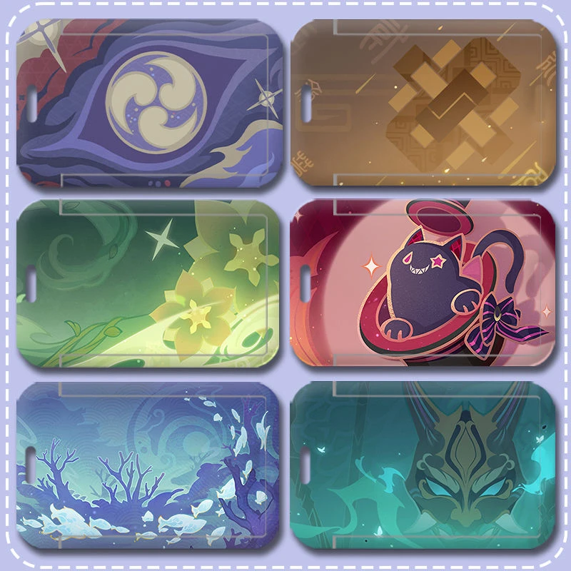 原神名片雷电将军魈钟离林尼学生卡套校园卡饭卡厂牌身份证保护套