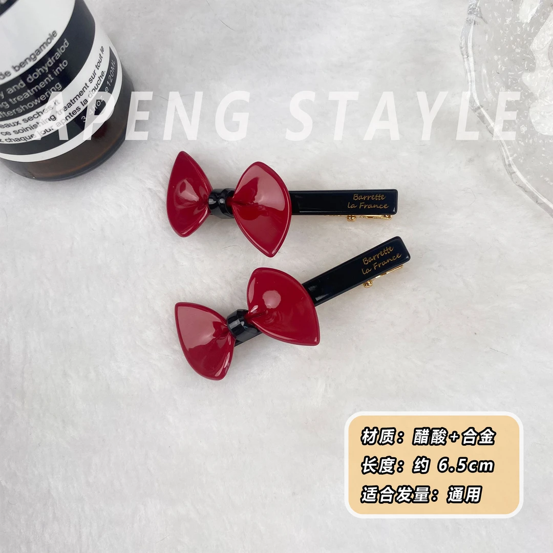 2032韩国高端醋酸蝴蝶夹边夹鸭嘴夹气质经典款法系高级感网红款