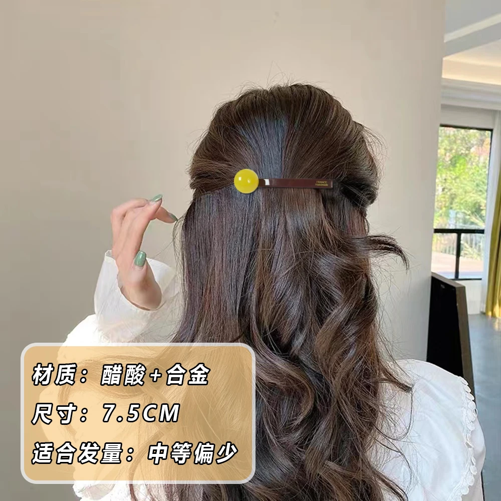 非金属树脂发饰 1201女棒棒糖醋酸弹簧夹夹子发夹头饰发卡边夹