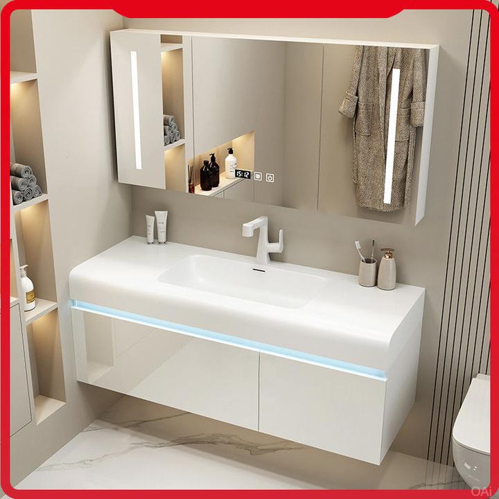 柜子卫生间洗漱台浴室柜简约一体现代盆洗手池轻奢肤洗脸盆感组合