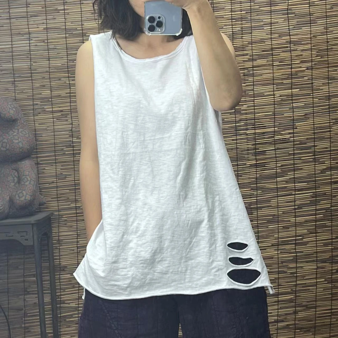 重工炒色两边系绳棉背心（衣长68  胸围100）