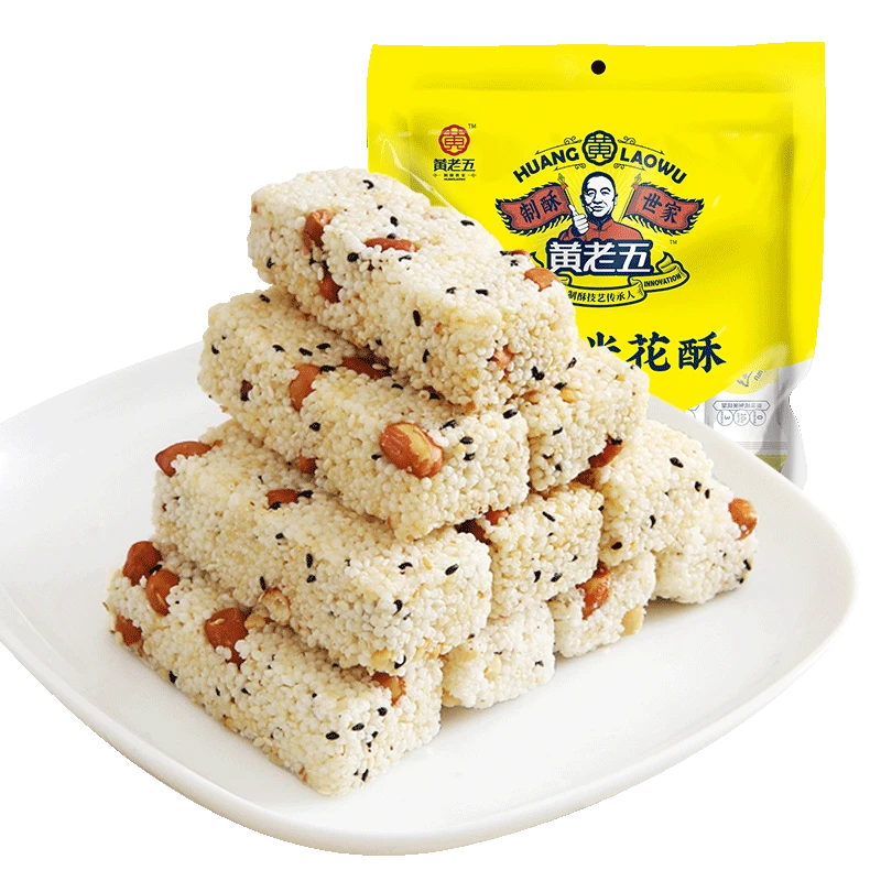 【黄老五】原味花生米花酥190g*4