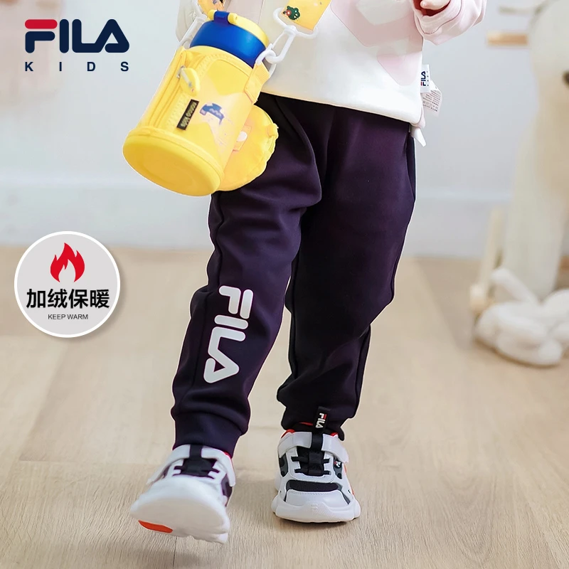 【斐乐儿童】2022冬季油桶小童加绒加厚保暖幼童针织长裤K16241602