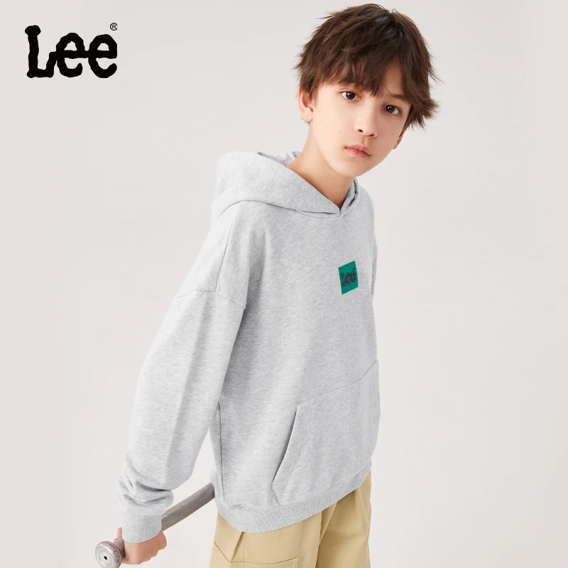 Lee儿童卫衣秋季男童连帽加绒长袖外套洋气宽松女童上衣