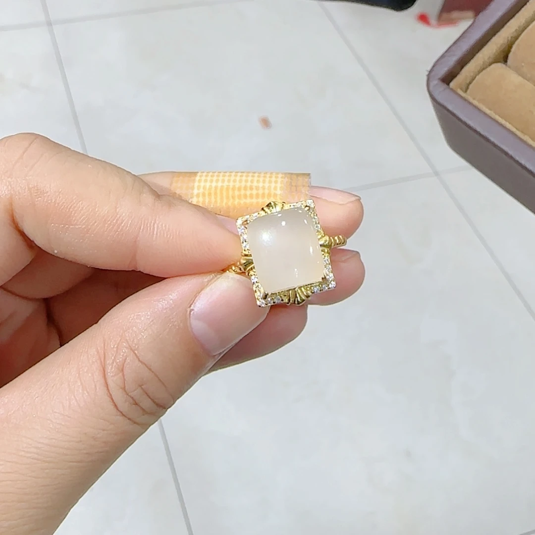 【闪购商品】和田玉戒指银S925镶嵌