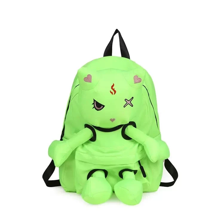 【温雅专属】杏色百搭卡通时尚双肩绿色猫背包1006绿色猫