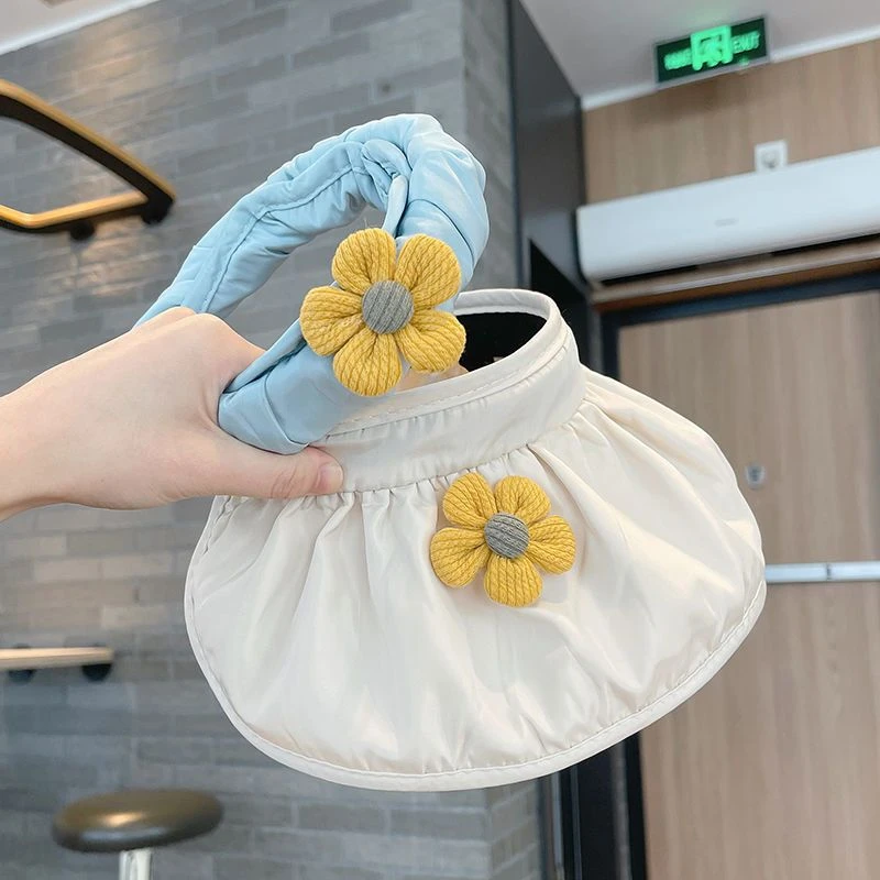 夏季儿童贝壳帽宝宝大檐遮阳防晒空顶帽男女童无顶透气沙滩太阳帽