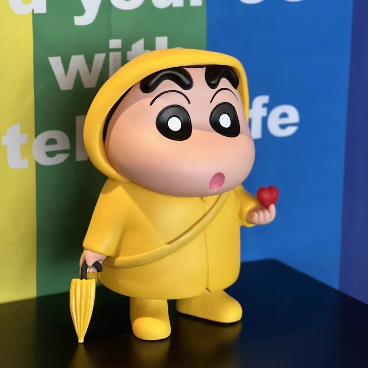 雨衣蜡笔小新手办系雨伞小新1比1动漫周边车载潮玩摆件玩具