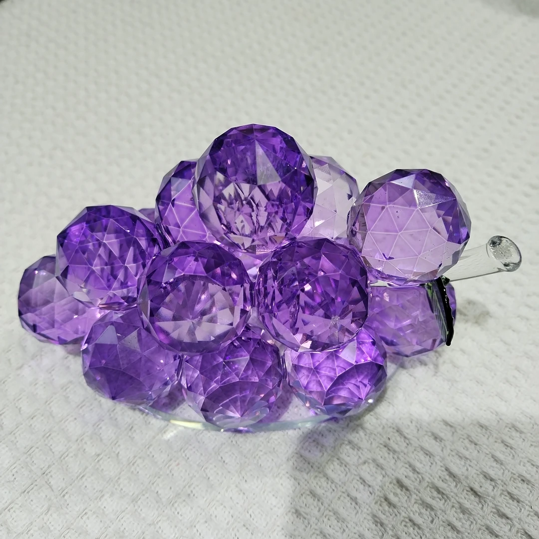 HESTIA HOME水晶玻璃紫色葡萄摆件创意玄关摆设