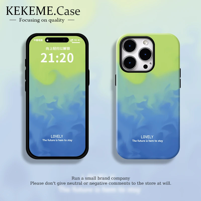 菲林二合一适用苹果华为vivo小米oppo软壳手机壳火焰渐变16promax