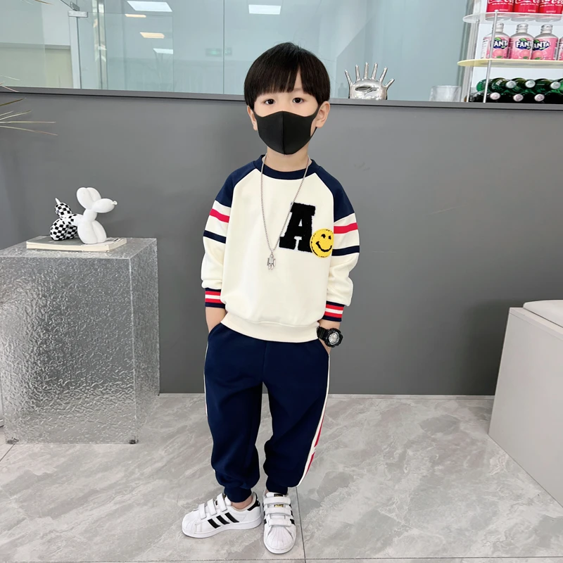 男童春秋运动休闲套装2024新款中小童秋季洋气时尚长袖两件套童装