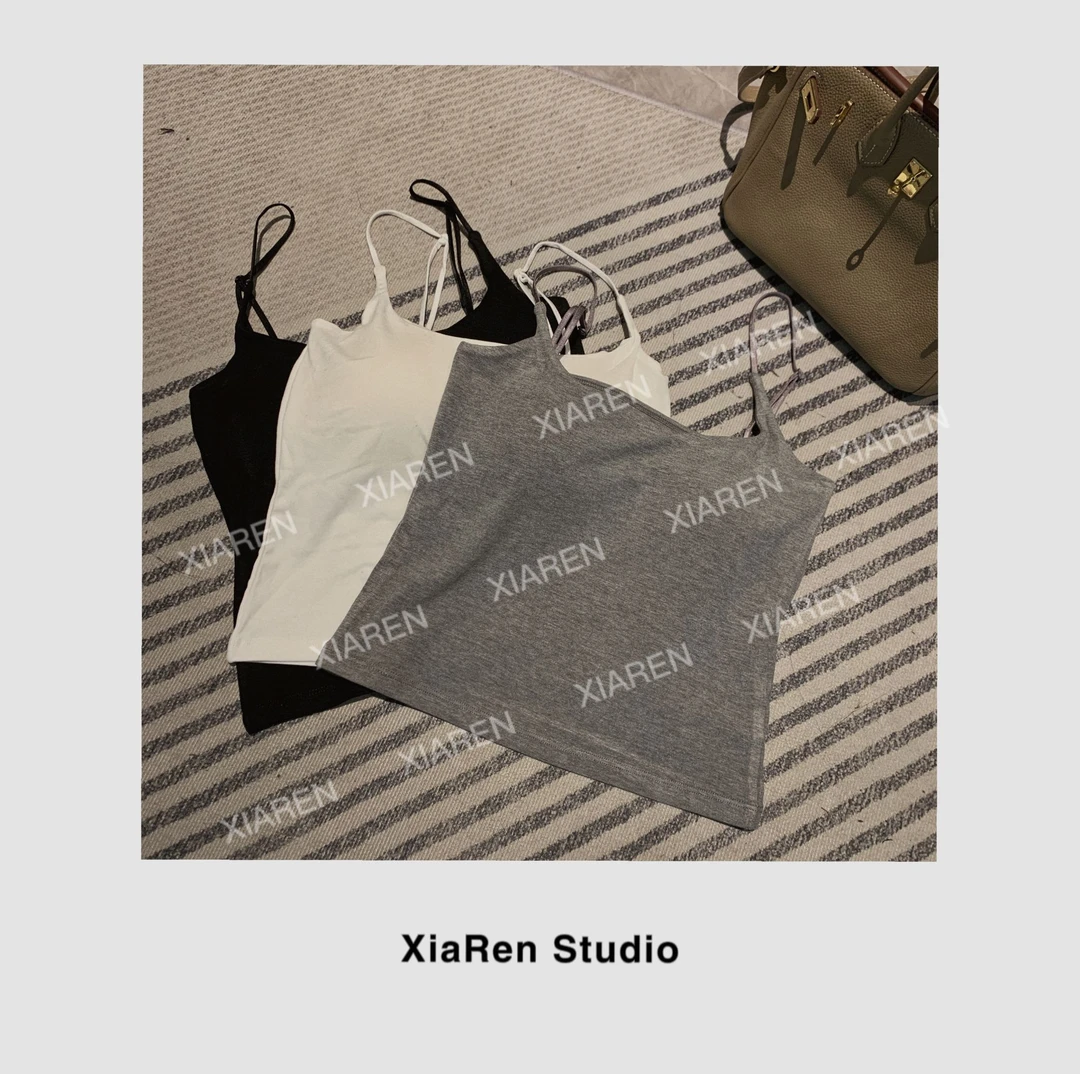 XIAREN【舒适好穿的背心】吊带背心无袖上衣女美背内衣文胸一体