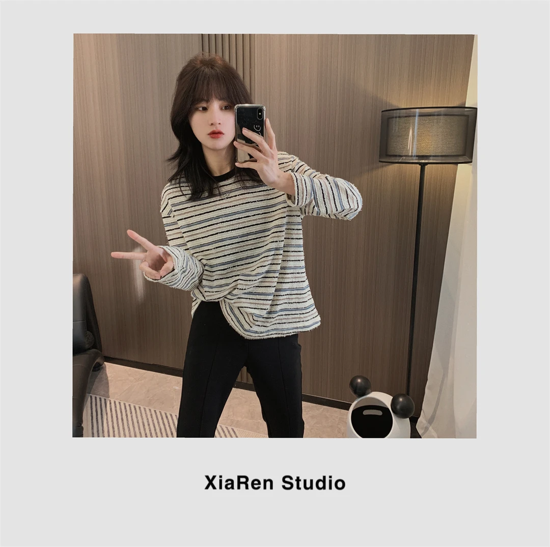 【只出不进】【立体感条纹T】打底衫女内搭上衣春秋款内搭可外穿洋气