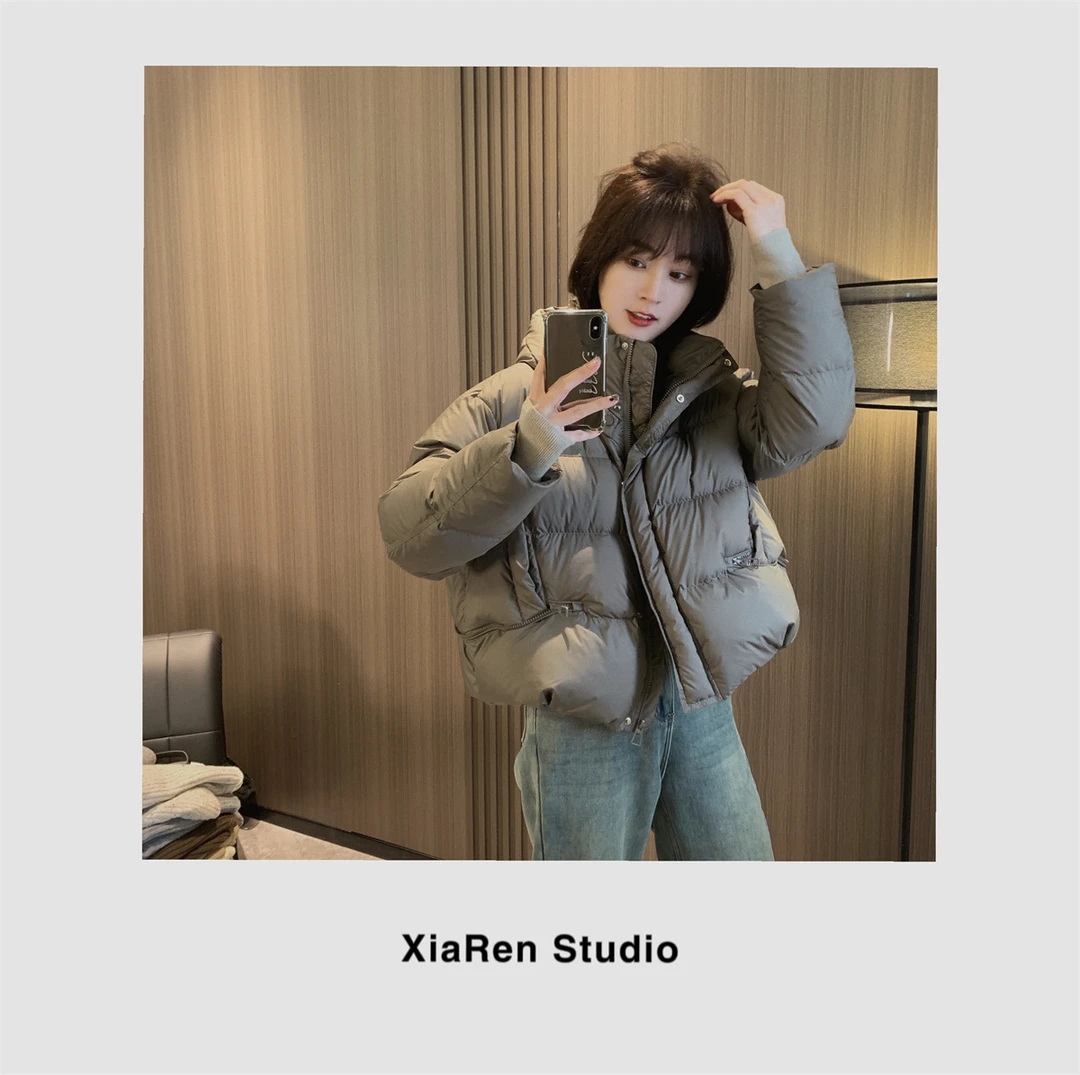 【只出不进】【压褶连帽羽绒服】高端百搭洋气女款冬季加厚羽绒服女