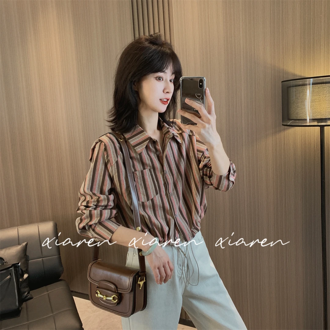 【条纹垫肩衬衫】轻奢衬衫高级感法式上衣通勤装小众