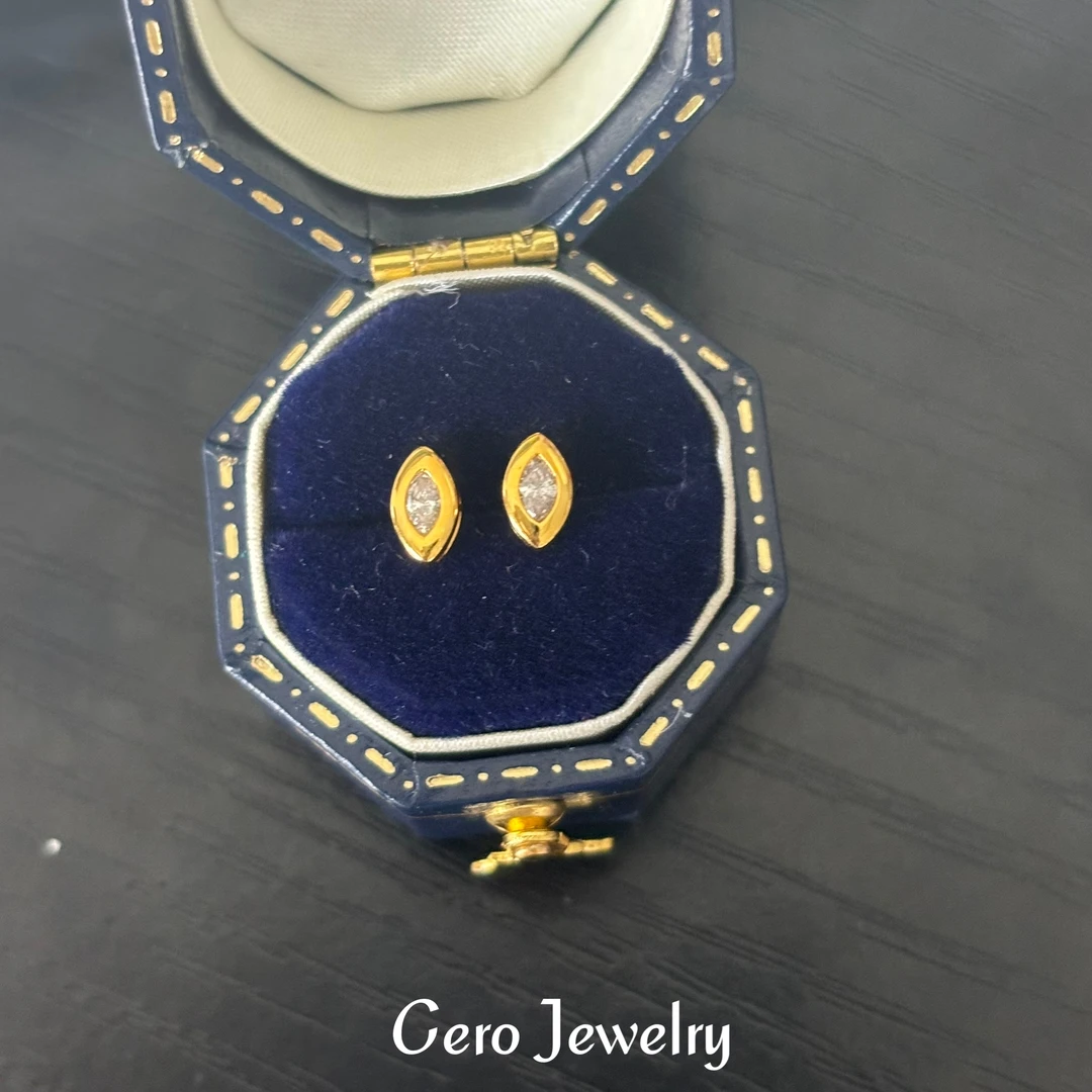 CERO【马眼钻石耳钉】18k金经典百搭通勤款钻石耳钉AA0223