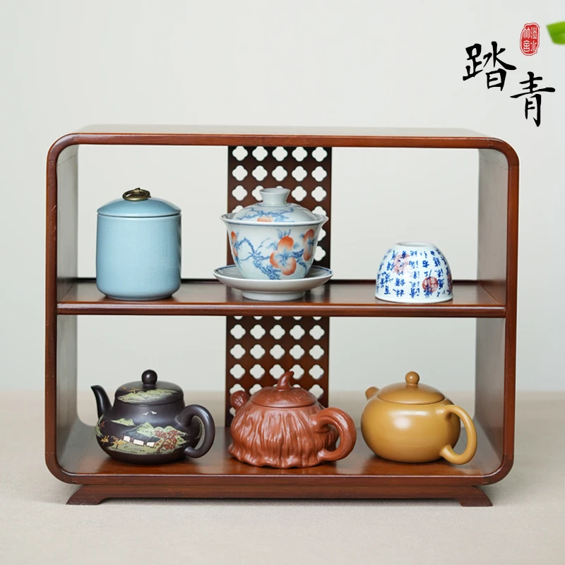 「踏青」茶具中式茶道竹制多功能茶室全手工家用收纳架壶架茶杯架