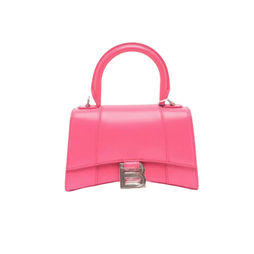 95新 Balenciaga/巴黎世家 安洁利巴黎世家沙漏芭比粉xs号单肩包