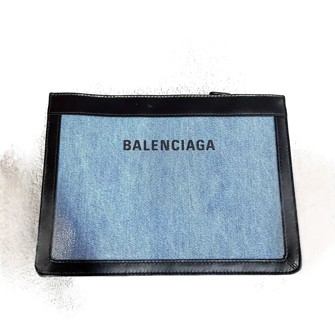 95新 Balenciaga/巴黎世家 安洁利巴黎世家蓝色牛仔单肩包