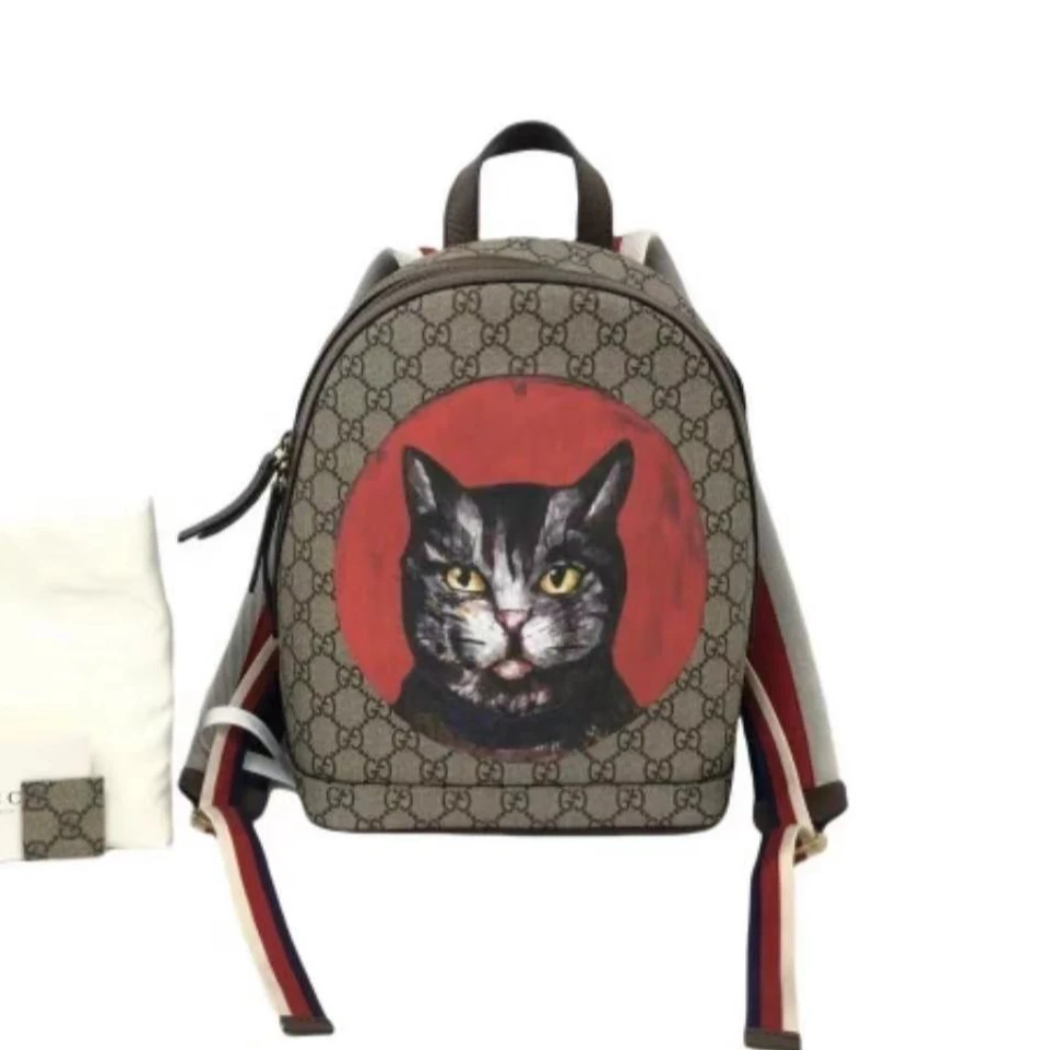 95新 GUCCI/古驰 安洁利Gucci猫咪双肩包zbx000327