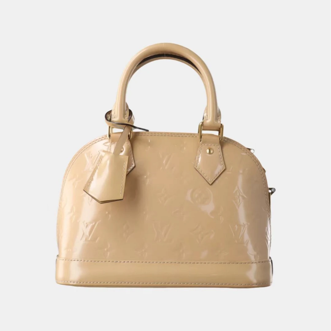95新 LouisVuitton/路易威登 安洁利阿健路易威登贝壳漆皮手提包