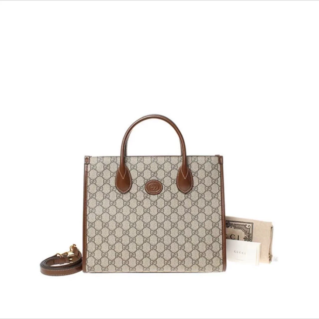 99新 GUCCI/古驰 安洁利古驰经典Ophidia老花单肩托特包ZB01116