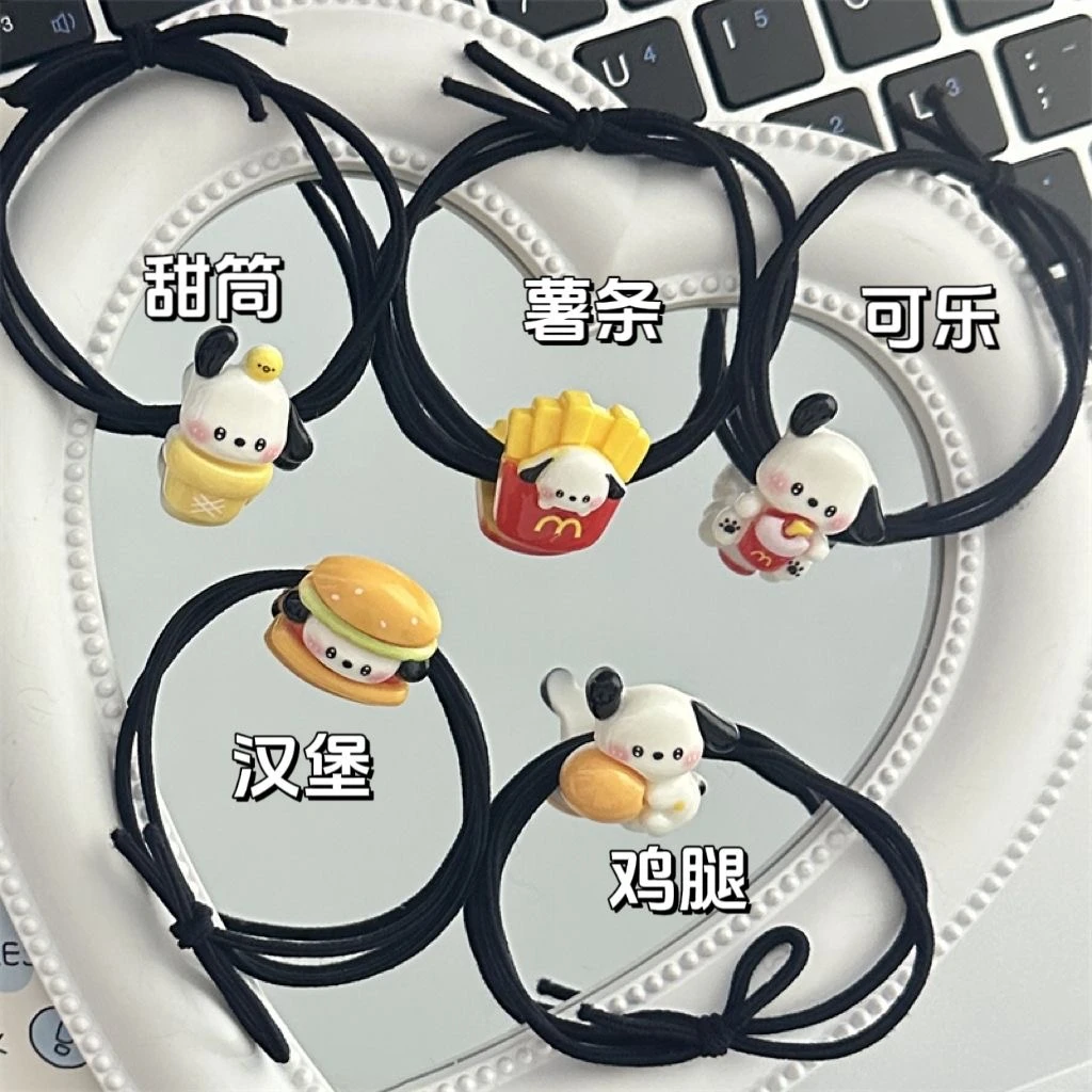 卡通可爱麦当劳打工帕恰狗发绳ins少女心学生情侣小皮筋头饰发圈