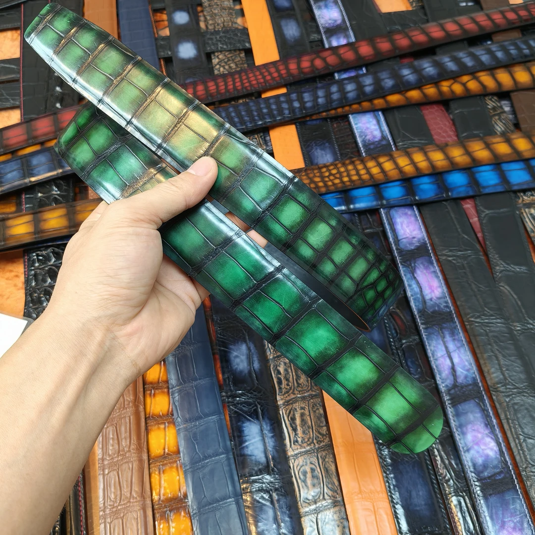 【美洲绿】鳄鱼皮腰带男士女士百搭休闲保真鳄鱼皮