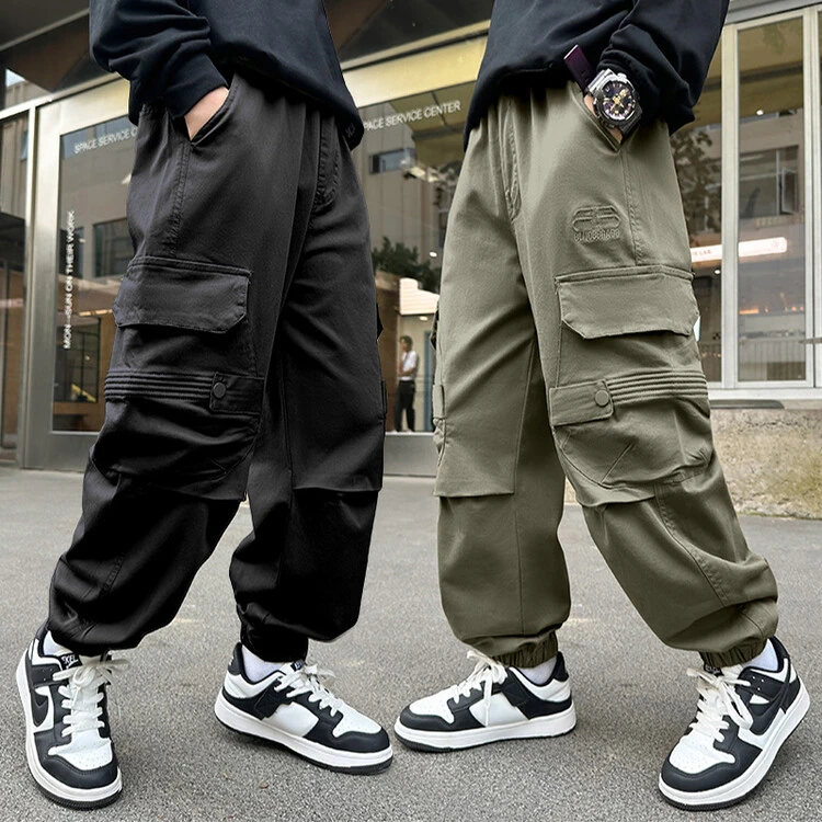 儿童装男童裤子秋季2025新款中大童秋装工装裤男孩秋款休闲长裤潮