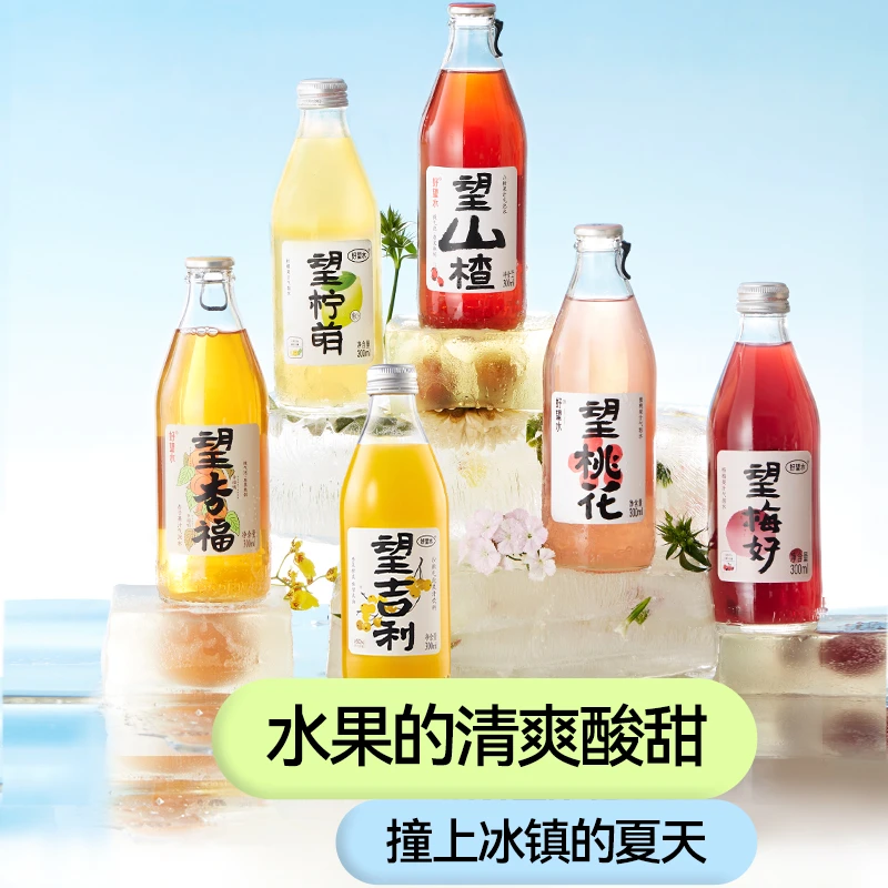 【鱼干专属】好望水全家福望系列风味气泡果汁饮料 300ml*6